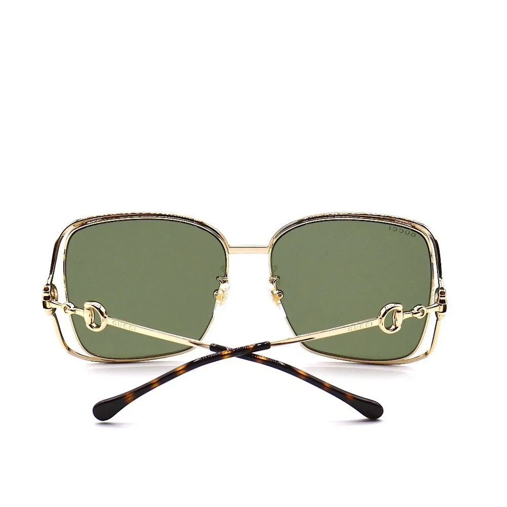 NEW GUCCI GG1020S 003 GOLD GREEN GRADIENT AUTHENTIC SUNGLASSES - Picture 11 of 14